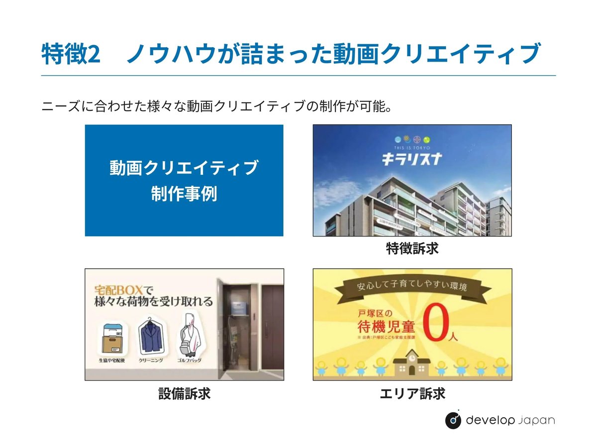 特徴2 ノウハウが詰まった動画クリエイティブ